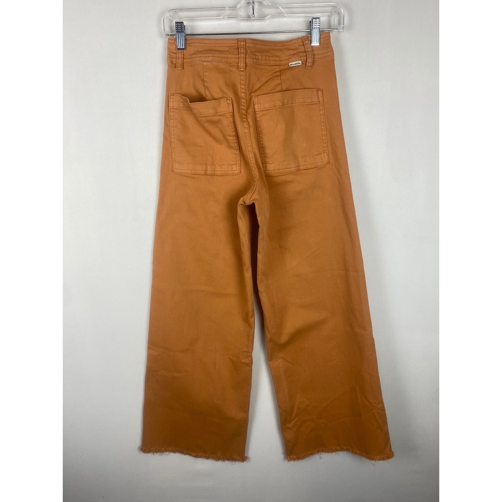 Billabong Free Fall High Waisted Wide Leg Raw Hem Pants Women Orange 26 - Picture 3 of 8